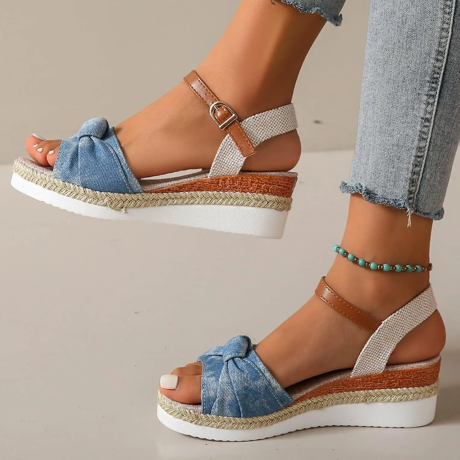 Womens Wedge Sandals Comfortable Summer Platform Casual Dress Women Sandal Espadrille Dressy Wedge Sandals