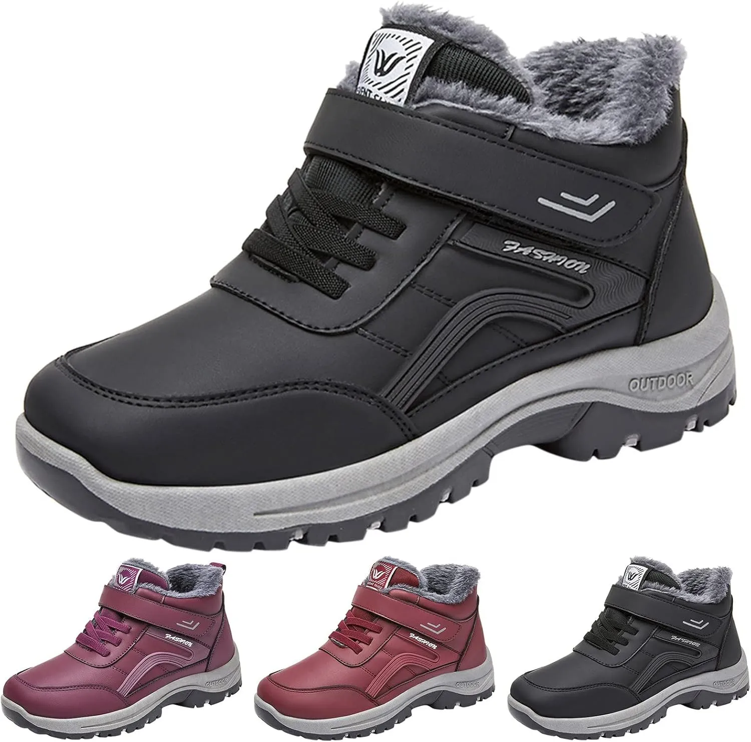 Womens Winter Boots Wide Width Short Boots Ladies Winter Women Snow Boots Winter Shoes with Hook Loop Womens Slip On Boot Waterproof House Shoes for Women Mens Booties Winter