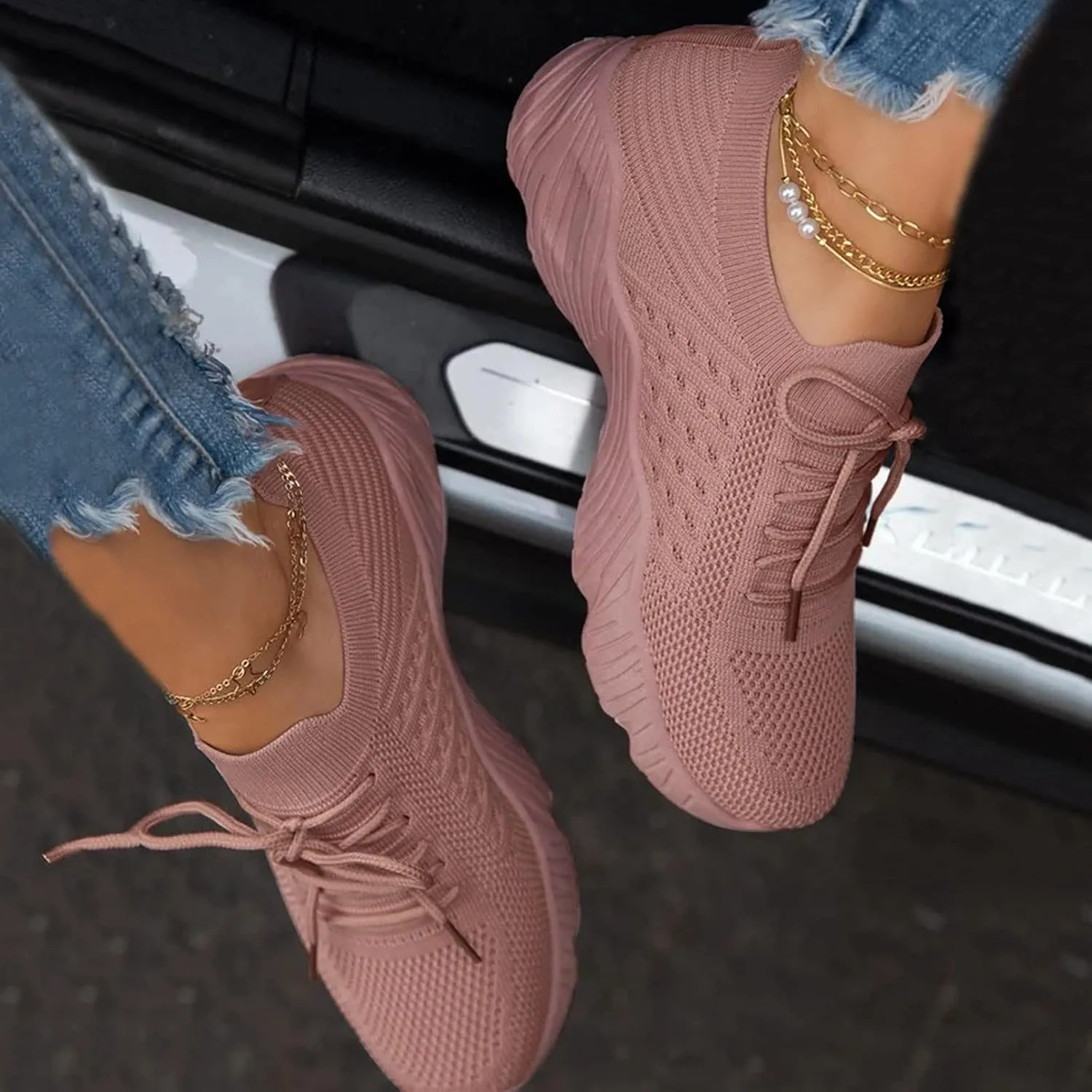 Women's Woven Orthopedic Breathable Soft Shoes Non Slip Work Shoes Women Jogging Slip On Shoes Casual Dress Sneakers Black Tennis Shoe Loafers Dress Shoe