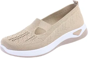Women's Woven Orthopedic Breathable Soft Shoes Running Shoes for Women Comfortable Business Casual Shoes Chunky Sneakers Steel Toe Tennis Shoe Loafers Casual Slip On