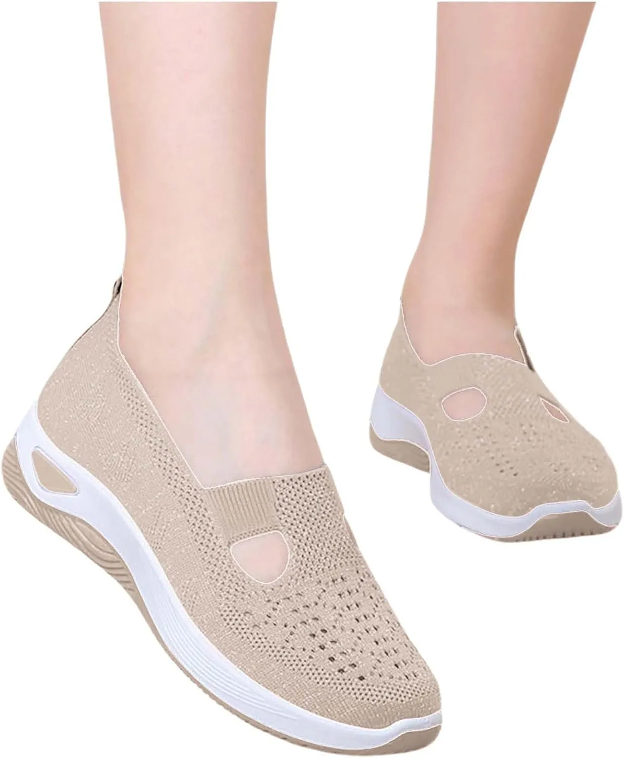 Women's Woven Orthopedic Breathable Soft Shoes Running Shoes for Women Comfortable Business Casual Shoes Chunky Sneakers Steel Toe Tennis Shoe Loafers Casual Slip On