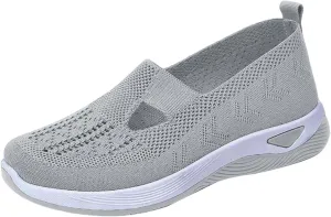 Women's Woven Orthopedic Breathable Soft Shoes Running Shoes for Women Comfortable Business Casual Shoes Chunky Sneakers Steel Toe Tennis Shoe Loafers Casual Slip On