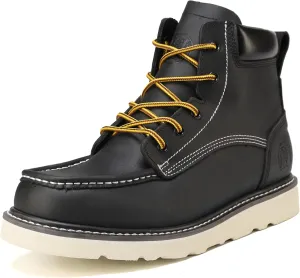 Work Boots for Men, 6" EH Lightweight Soft Toe Mens Work Boots, Non-Slip Anti-Fatigue Working Shoes with Durable Rubber EVA Outsole