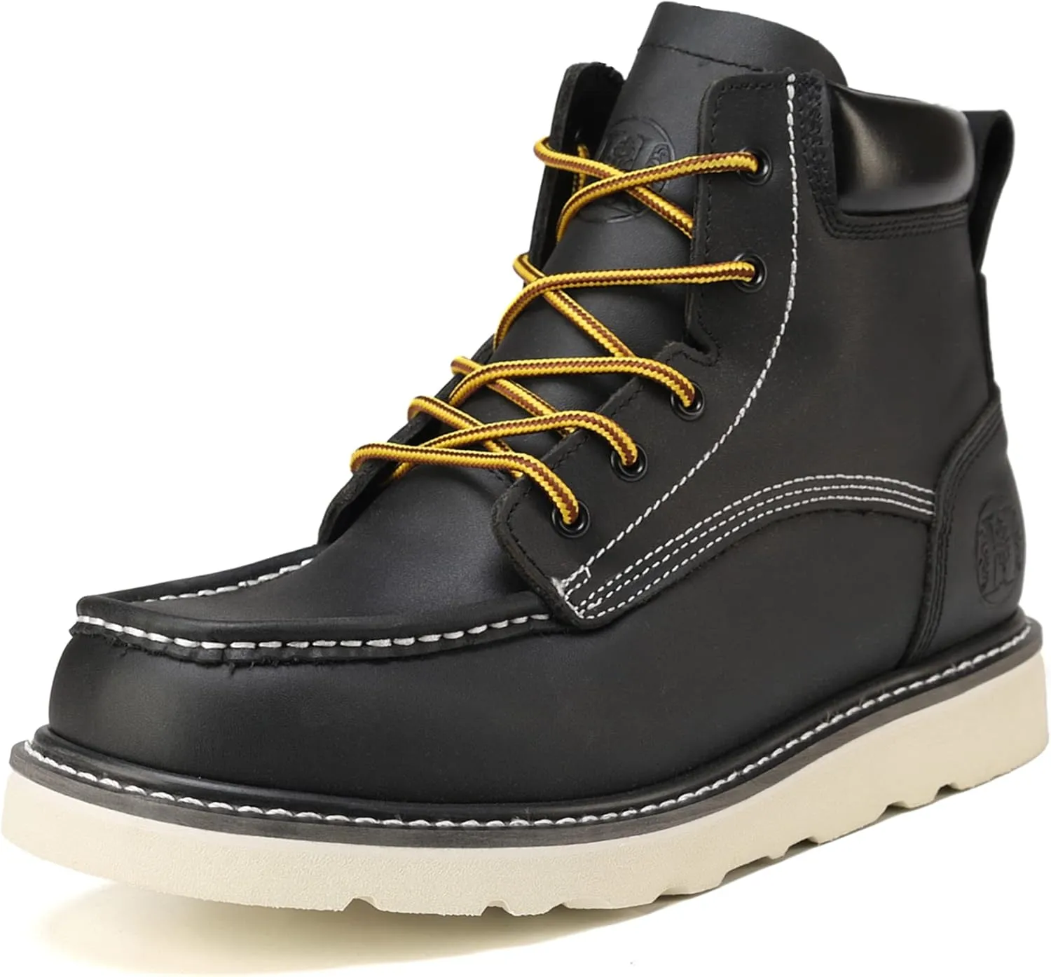 Work Boots for Men, 6" EH Lightweight Soft Toe Mens Work Boots, Non-Slip Anti-Fatigue Working Shoes with Durable Rubber EVA Outsole