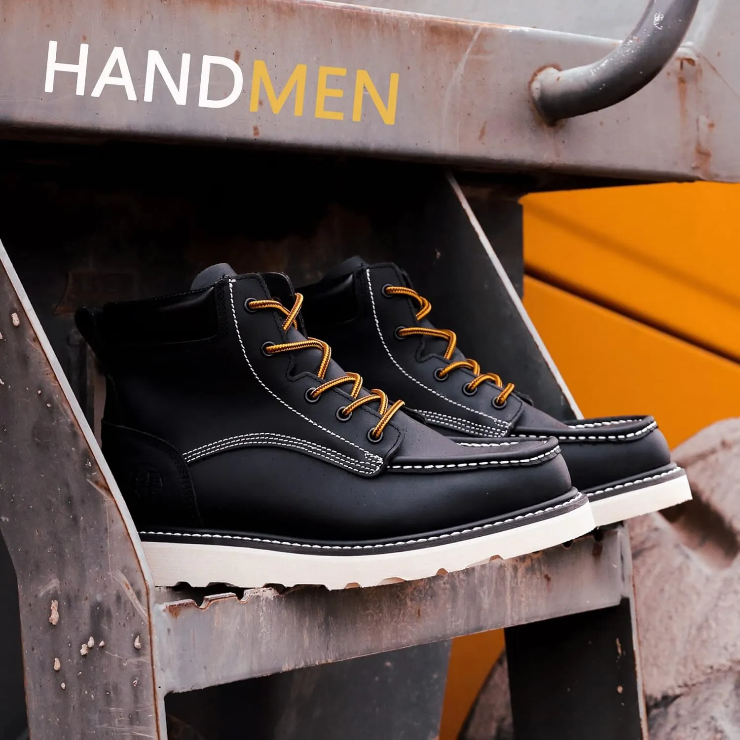 Work Boots for Men, 6" EH Lightweight Soft Toe Mens Work Boots, Non-Slip Anti-Fatigue Working Shoes with Durable Rubber EVA Outsole