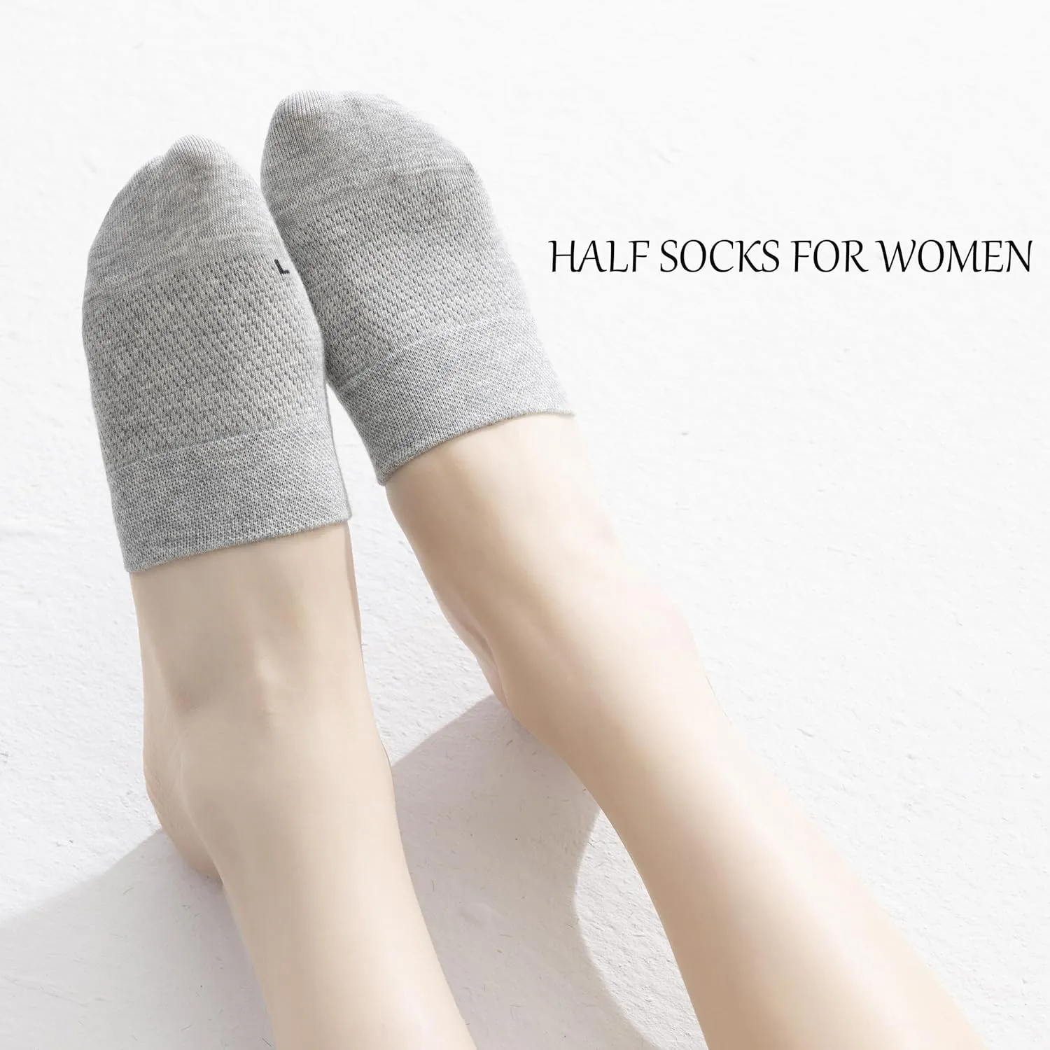 YFUNNLE 8 Pairs Toe Topper Socks for Women,No Show Liner Half Mule Socks with Grip Non Slip