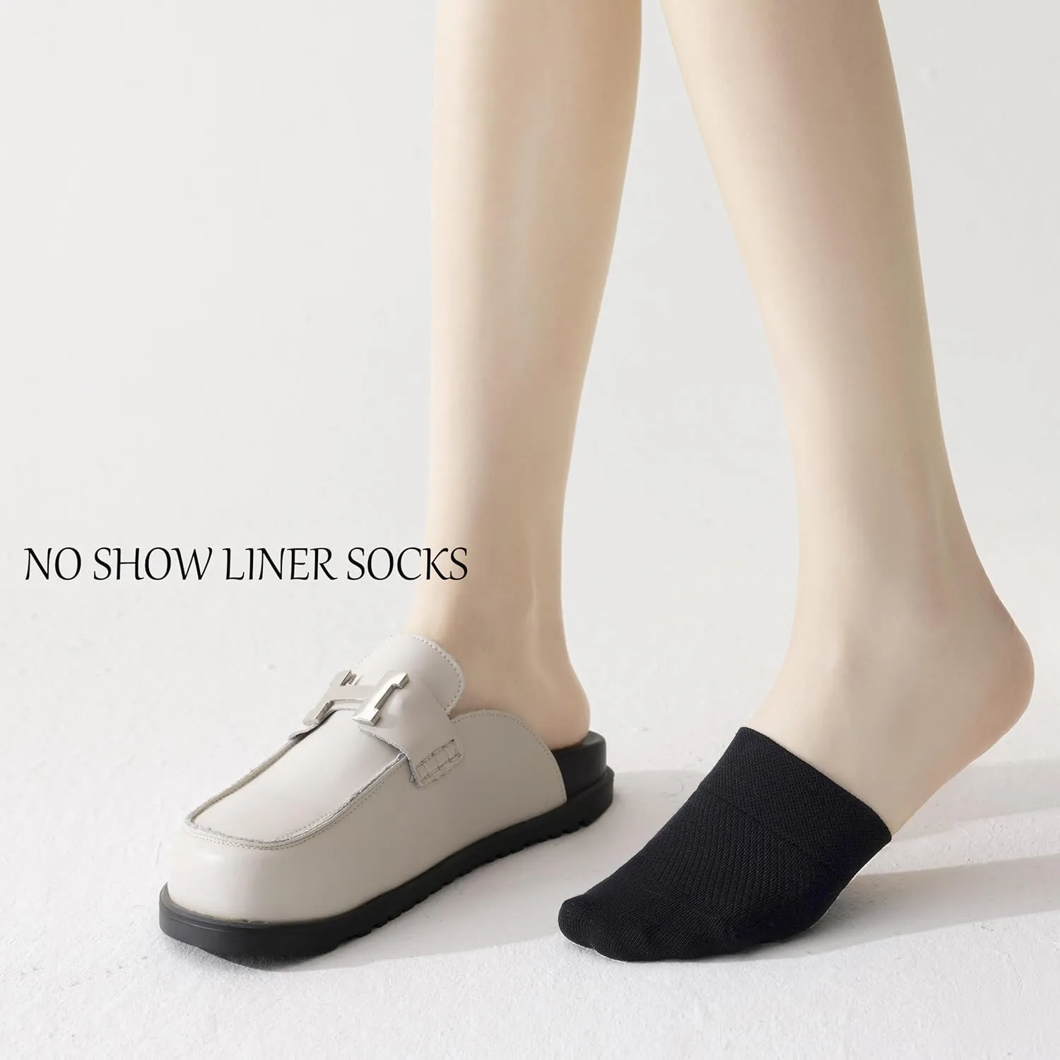 YFUNNLE 8 Pairs Toe Topper Socks for Women,No Show Liner Half Mule Socks with Grip Non Slip