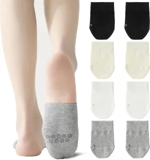 YFUNNLE 8 Pairs Toe Topper Socks for Women,No Show Liner Half Mule Socks with Grip Non Slip