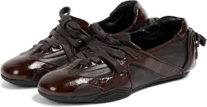 Yishaweiqi Metallic Sneakers for Women Lace up Round Toe Canvas Shoes Ballet Flats Comfortable Tennis Shoes Dress Ballerinas