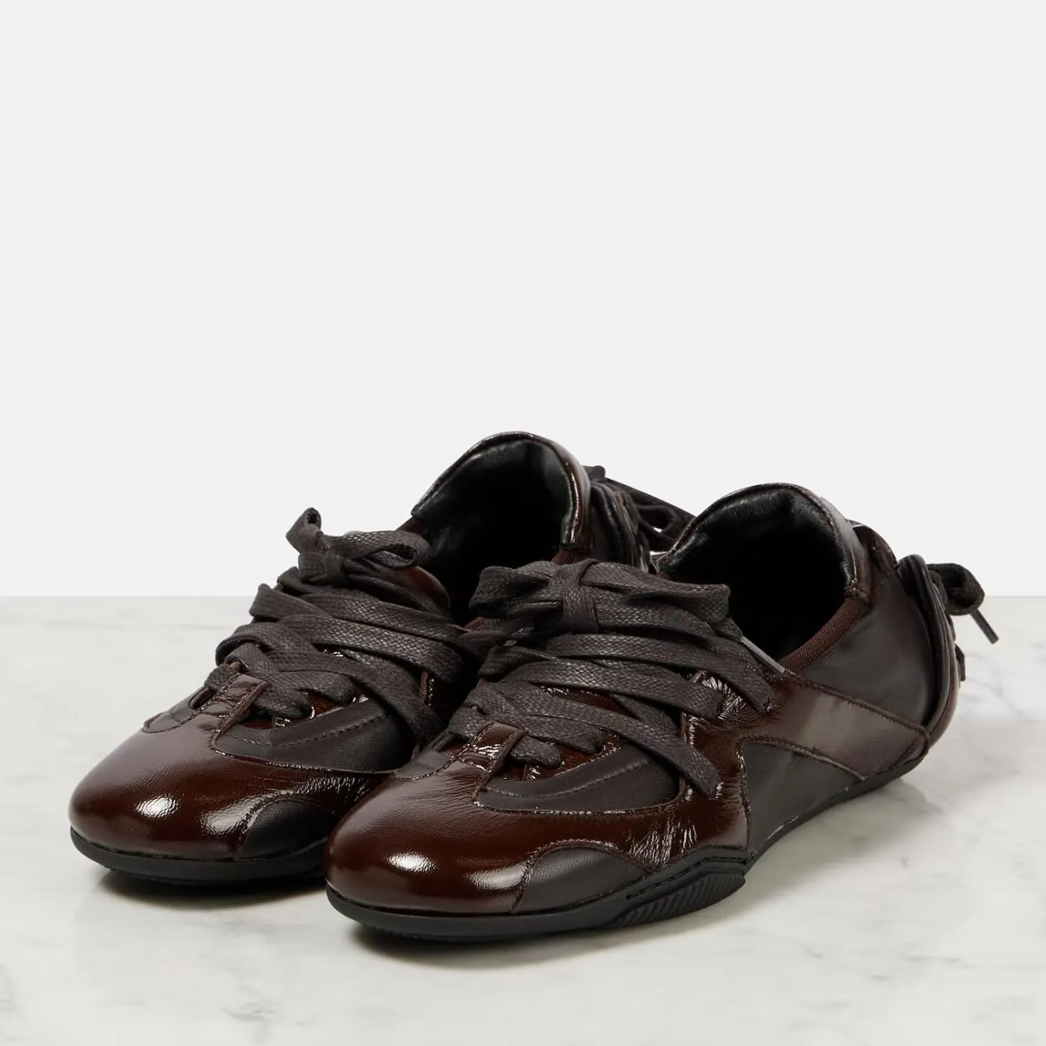 Yishaweiqi Metallic Sneakers for Women Lace up Round Toe Canvas Shoes Ballet Flats Comfortable Tennis Shoes Dress Ballerinas