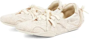 Yishaweiqi Metallic Sneakers for Women Lace up Round Toe Canvas Shoes Ballet Flats Comfortable Tennis Shoes Dress Ballerinas