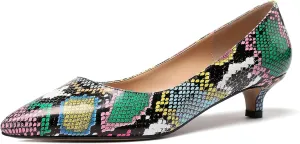 YODEKS Women's Kitten Heel Pumps Pointed Toe Low Heels Slip On Fashion Dress Shoes 1.5 Inch