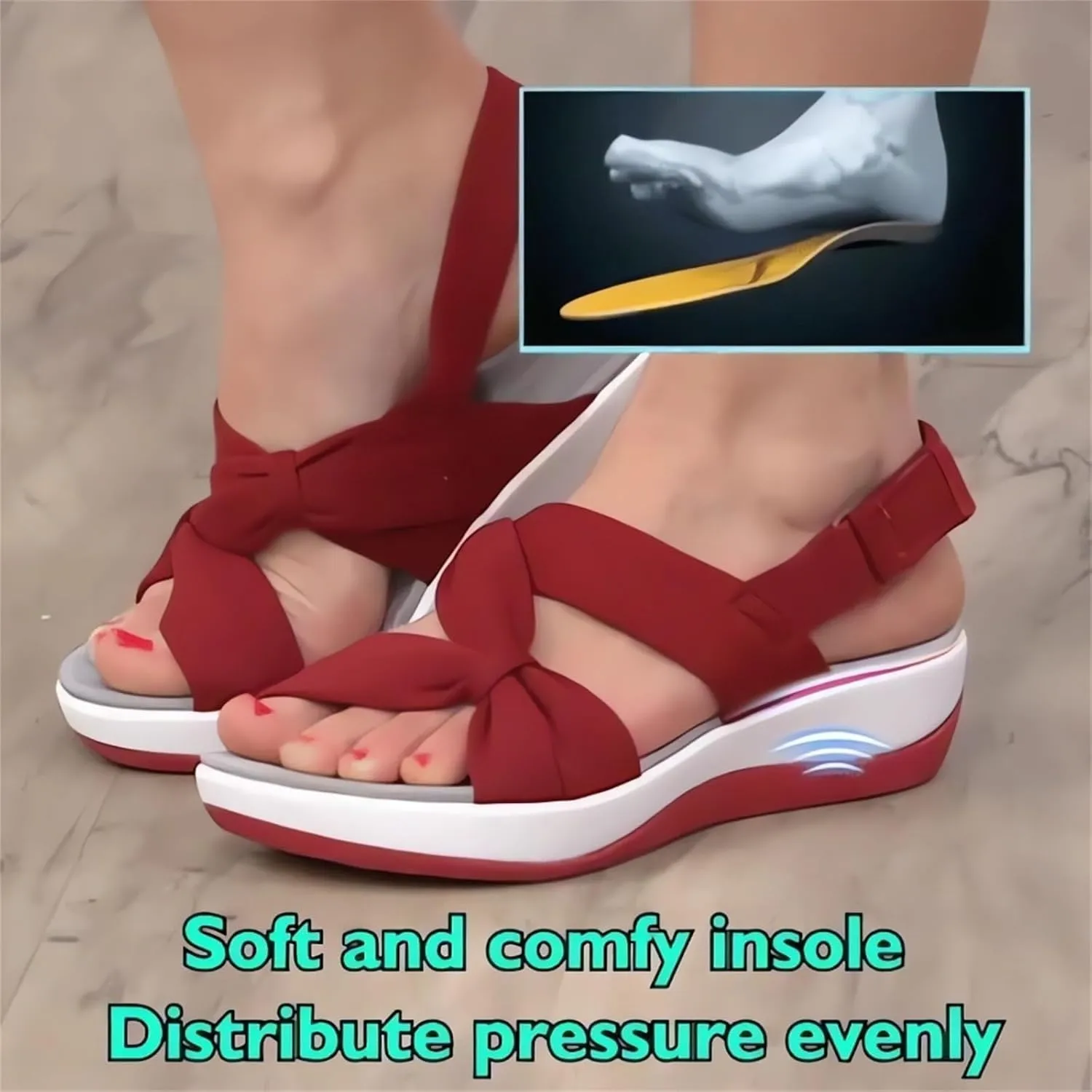 YOLAI Sandals for Women 2025 Orthopedic Arch Support Reduces Pain Comfortable Casual Walking Shoes Orthotic Low Platform Wedges Sandals with Back Strap