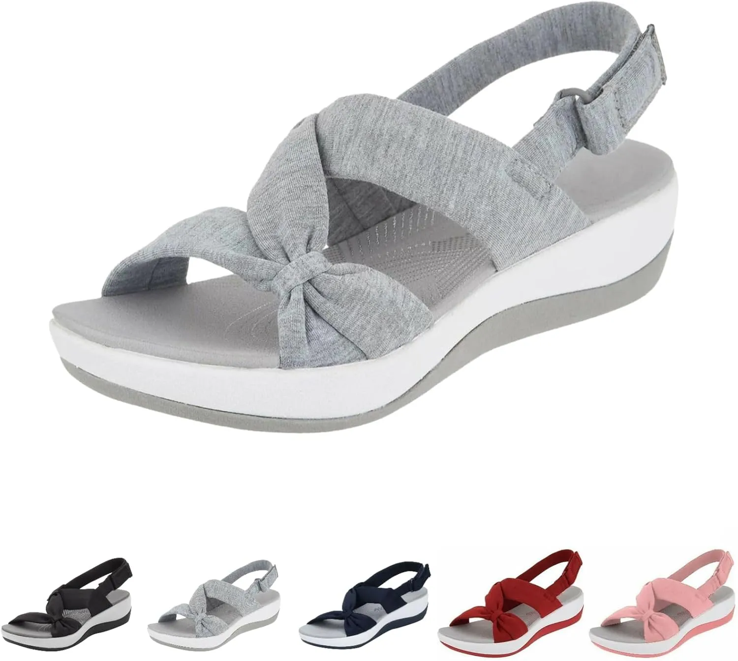 YOLAI Sandals for Women 2025 Orthopedic Arch Support Reduces Pain Comfortable Casual Walking Shoes Orthotic Low Platform Wedges Sandals with Back Strap