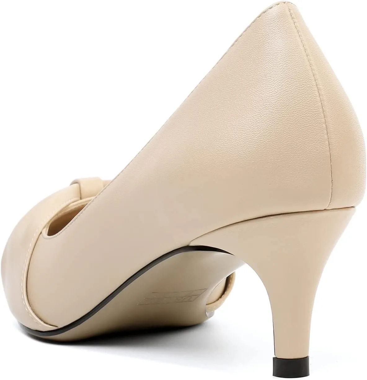 Zamikoo Women's Low Kitten Heel Pumps Slip On Pointed Toe Shoes with Bow-Knot Dress Shoes for Women 2Inches Low Heel