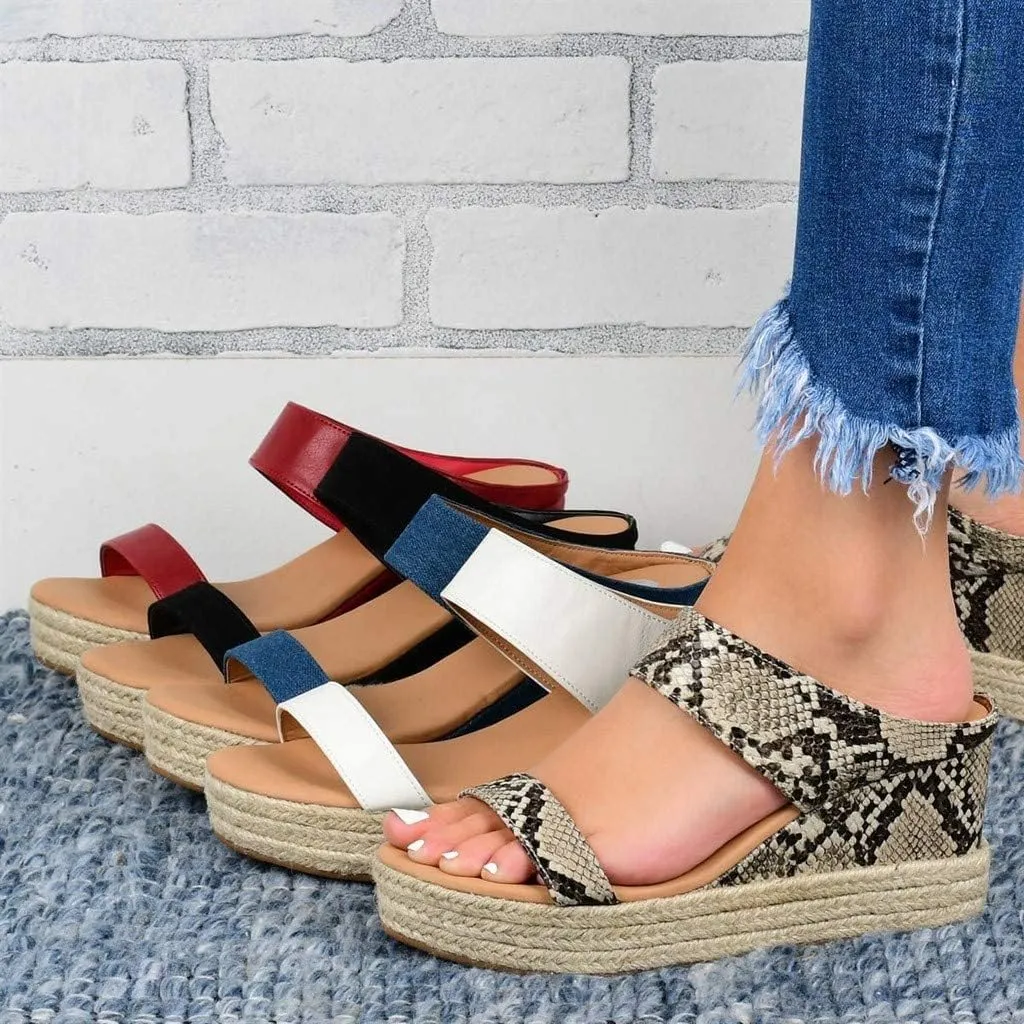 ZHOUYF Women Wedges Sandals Open Toe Espadrilles Platform Sandals Slingback Sandals For Women Dressy Summer