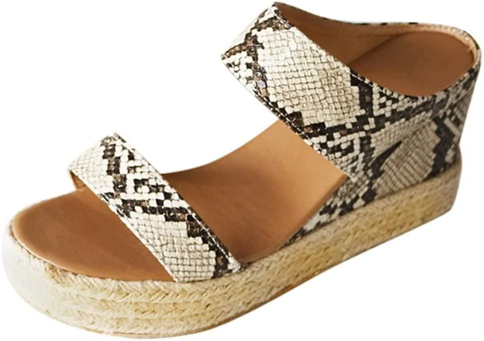 ZHOUYF Women Wedges Sandals Open Toe Espadrilles Platform Sandals Slingback Sandals For Women Dressy Summer