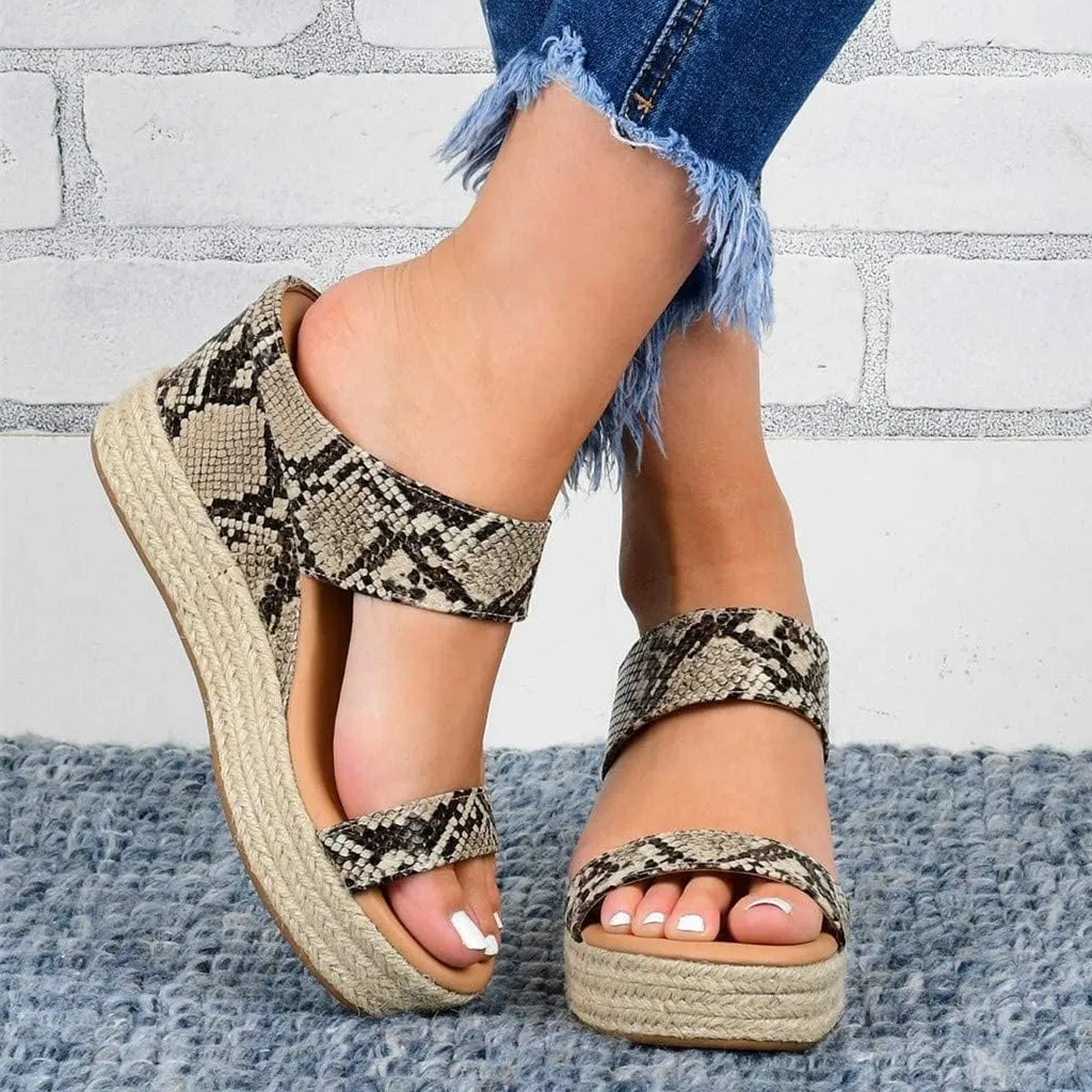 ZHOUYF Women Wedges Sandals Open Toe Espadrilles Platform Sandals Slingback Sandals For Women Dressy Summer